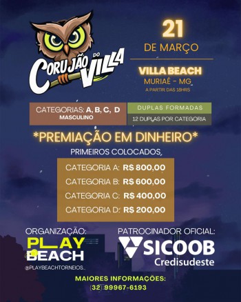 TORNEIO CORUJÃO DO VILLA - 21 DE MARÇO